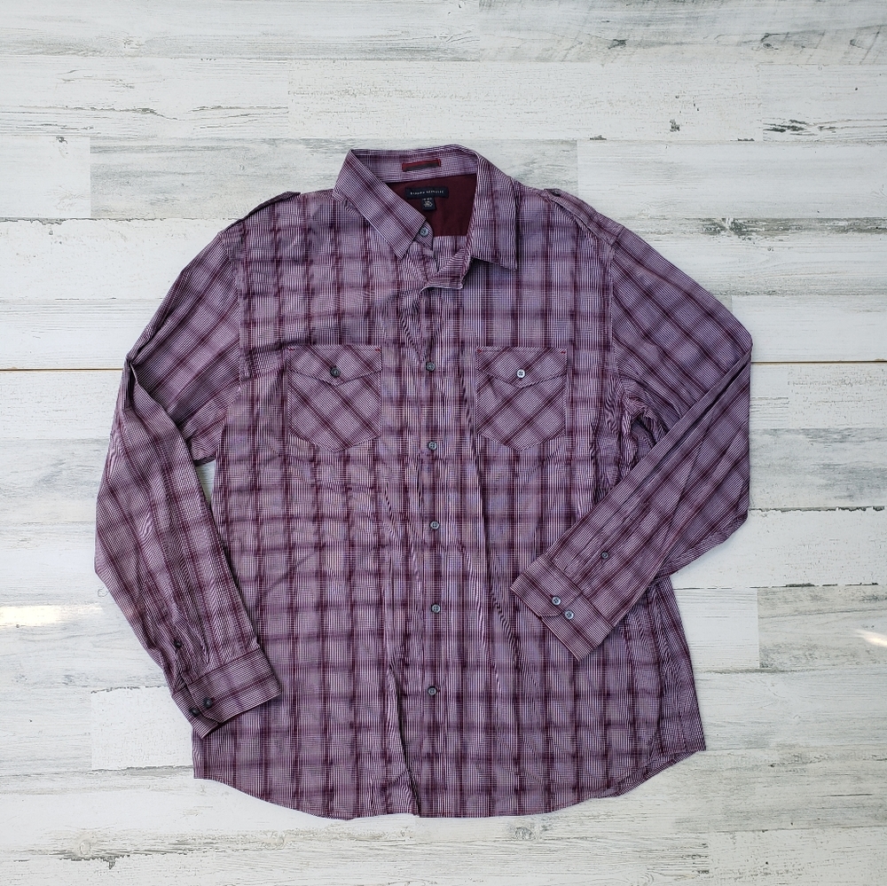 Banana Republic Long Sleeve Button Up XXL Purple